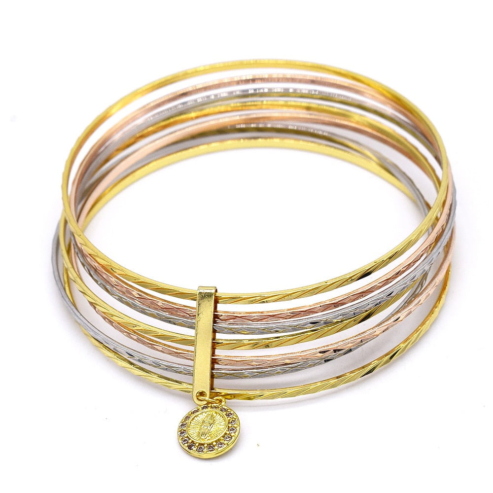 14K Tri-Color Gold 7.5 Inch Semisolid Cable Link Bracelet - JCPenney